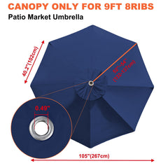 EliteShade 9FT patio umbrella navy blue canopy cover with air vent