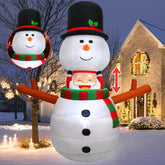 Enenani 6FT Christmas inflatable snowman with animated Santa