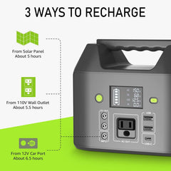 EnginStar Portable Power Station with LED light on