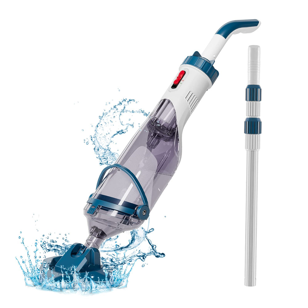 Enhulk handheld pool vacuum with telescopic pole in blue