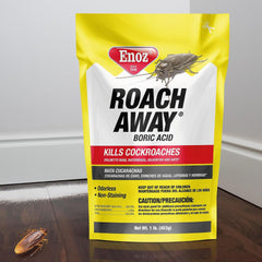 Enoz Roach Away Boric Acid Powder in use around household appliances