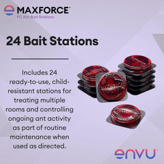 Envu Maxforce FC Ant Bait Stations arranged for display