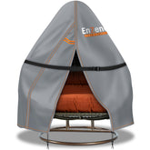 Enzeno Double Patio Egg Chair Cover in grey, front view