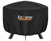 Enzeno Fire Pit Cover round 37 inches diameter black front view