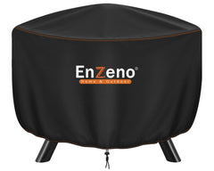 Enzeno Fire Pit Cover round 37 inches diameter black front view
