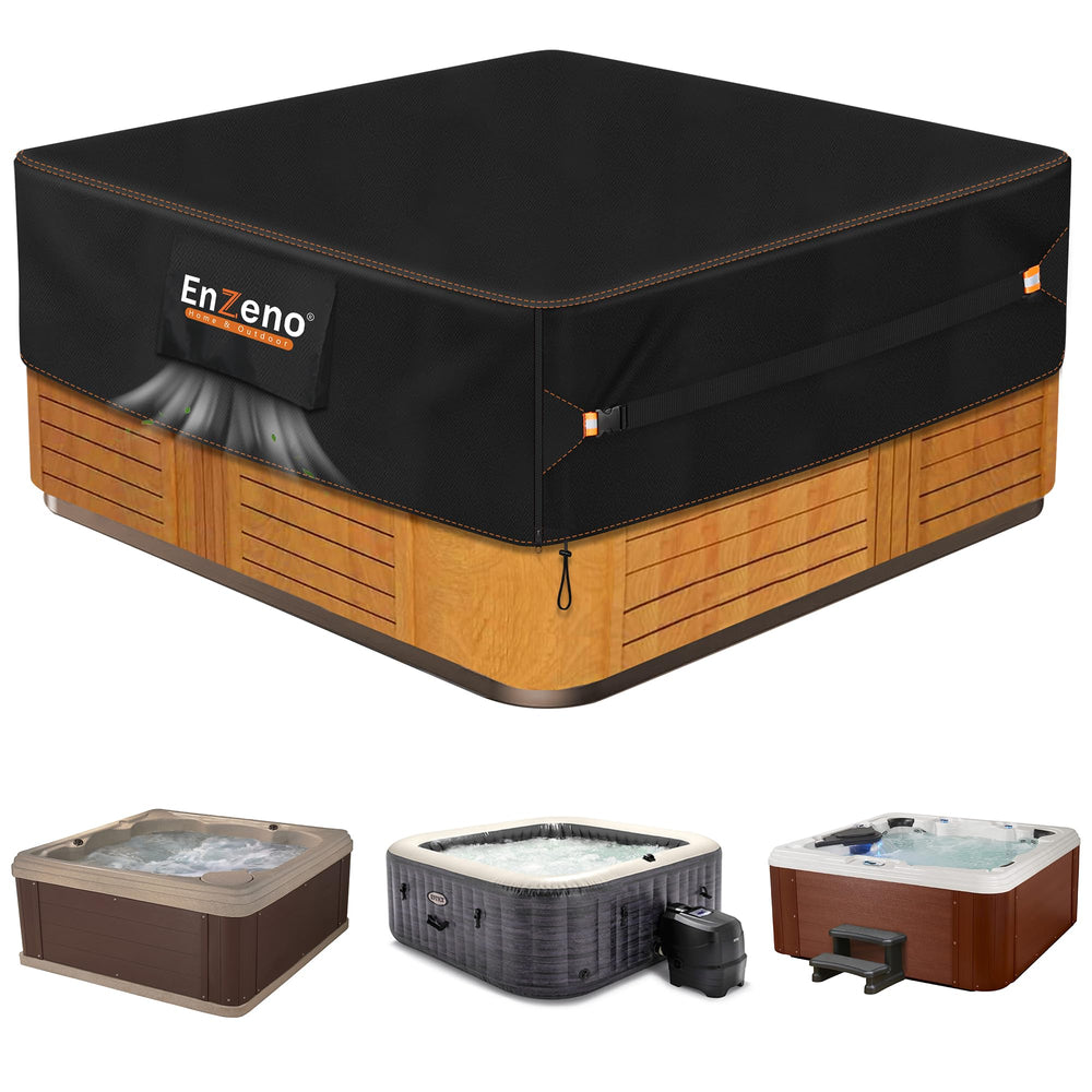 Enzeno Hot Tub Cover in black, front view