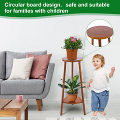 Eocogup Plant Stand with plants displayed in living room setting