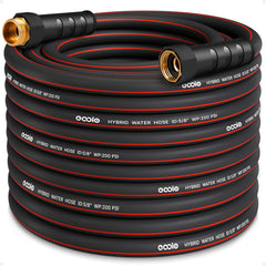 EOOIO 75ft Garden Hose in black and red front view