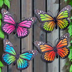 EOORAU metal butterfly wall art set of 4 colorful butterflies