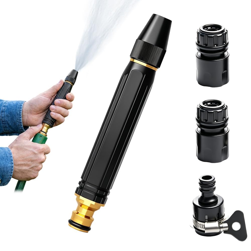 EOQIFJM Heavy Duty Adjustable Twist Hose Nozzle front view