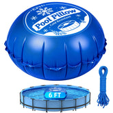 EPN 6 ft round pool pillow blue model front view