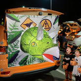 Epochleno Triceratops Halloween Inflatable Decor front view with LED lights