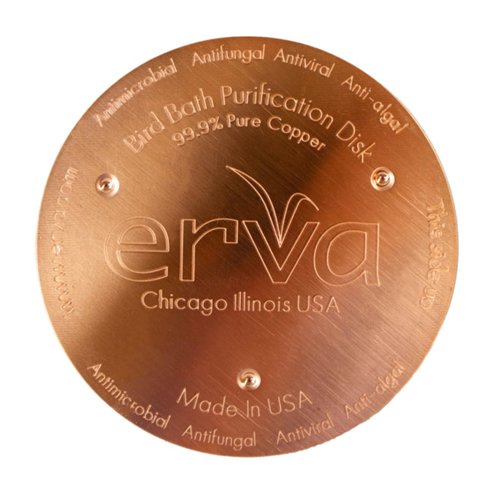 Erva Copper Bird Bath Purification Disk front view, 4-inch diameter