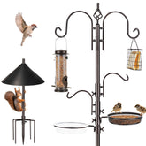 ERYTLLY Bird Feeder Station Kit with squirrel guard, front view