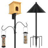ERYTLLY Bird House Pole 80 Inch with black finish and hooks