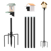 ERYTLLY Bird House Pole Mount Kit 80 inch black metal stand front view
