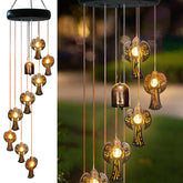 esgarden Solar Angel Wind Chimes outdoor view with warm LED lights