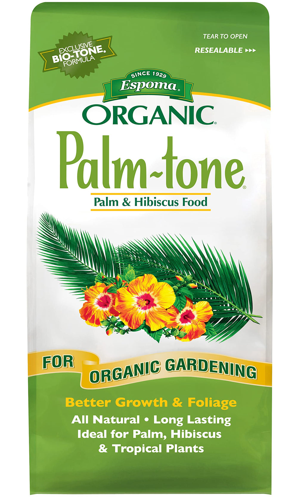 Espoma Organic Palm-Tone 4-1-5 Plant Food 4 lb bag front view