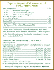 Espoma Organic Palm-Tone Plant Food bag side view