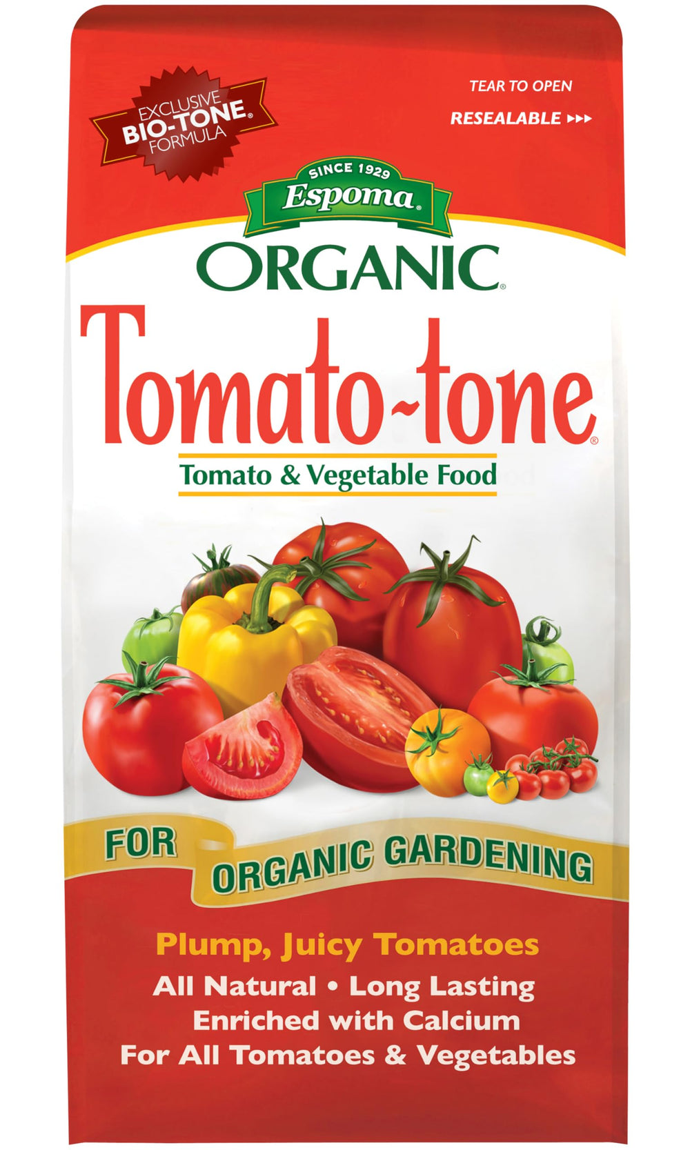 Espoma Organic Tomato-tone 4 lb package front view