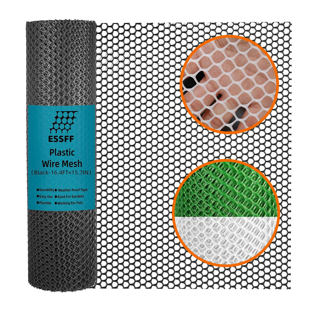 ESSFF Decorative Fencing Roll black plastic netting front view