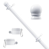 ESTTOP 5 FT flag pole front view, white stainless steel