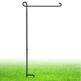 ESTTOP Garden Flag Stand front view with black powder coating