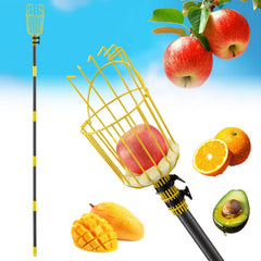 EUIJOIP Fruit Picker Pole Tool 75 inch yellow model front view