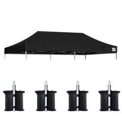 Eurmax 10x20 Pop Up Canopy Replacement Top in black