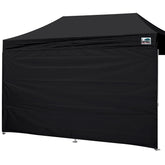 Eurmax 10x20 Pop Up Canopy SunWall side view in black