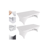 Eurmax 6 ft spandex table cover white front view