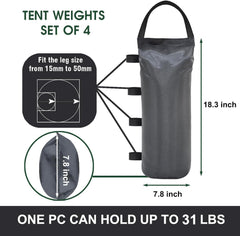 Eurmax weights attached to canopy legs at an outdoor event