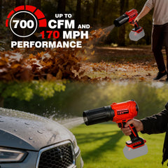 EVOIRON leaf blower with integrated light feature