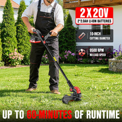 EWORK 2-in-1 Cordless Weed Wacker with accessories and spare blades