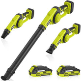 EWORK 20V cordless leaf blower with green finish, front view