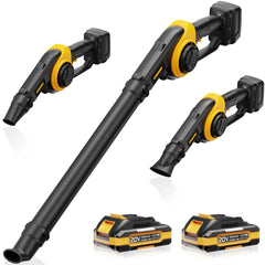 EWORK cordless leaf blower front view with battery