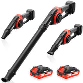 EWORK Cordless Leaf Blower in red with battery and charger