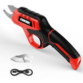 EWORK Electric Pruning Shears front view in red