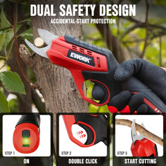 EWORK Electric Pruning Shears showing replacement blades