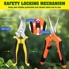 EWPJDK 4 pack garden shears in vibrant colours
