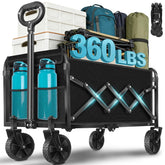 Exovyn Collapsible Wagon Cart front view in classic black