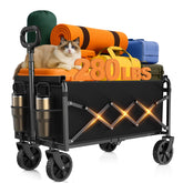Exovyn Foldable Wagon Cart in black, front view