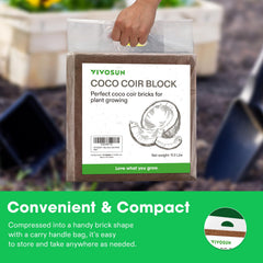 Expanded VIVOSUN coco coir brick in a pot