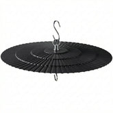 Eyrosa 11.5 inch Metal Bird Feeder Rain Guard black front view