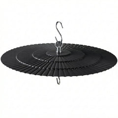Eyrosa 11.5 inch Metal Bird Feeder Rain Guard black front view