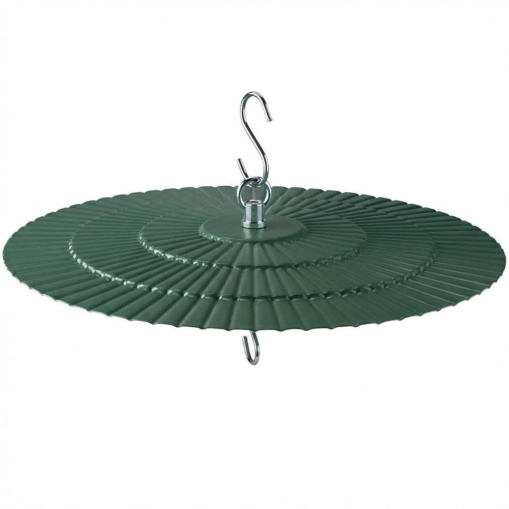 Eyrosa 11.5" Metal Bird Feeder Rain Guard in green front view