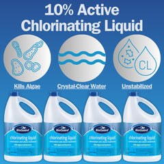 EZ POOLS Chlorinating Liquid 128 Fl Oz side view