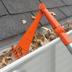 EZ SMART Mini Gutter Rake front view, orange color