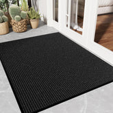EZ2LIVE Front Door Mat 3' x 4' black striped design