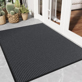 EZ2LIVE Front Door Mat 3' x 4' grey striped design